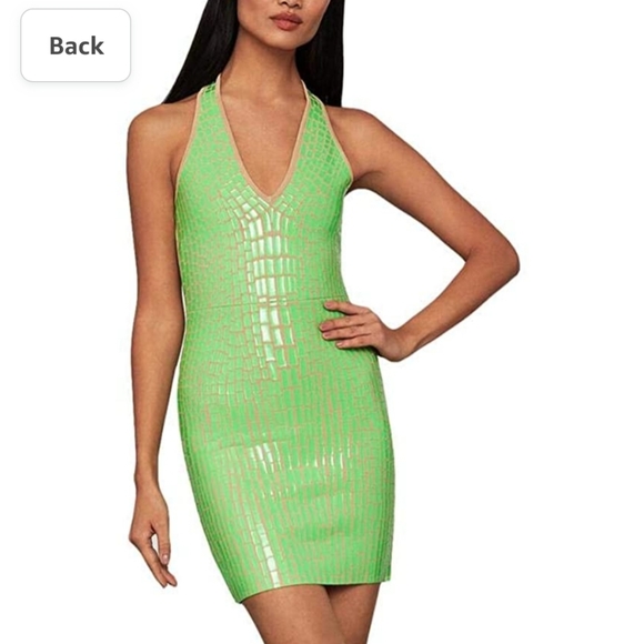 BCBGMAXAZRIA Women's Deep V-Neck Sweater Cocktail - Picture 3 of 4